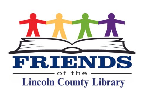 colorful clip art of people standing on a book display Friends of the Lincoln County Library